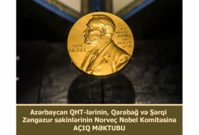  Las ONG de Azerbaiyán, los residentes de Karabaj y Zangazur Oriental enviaron una carta abierta al Comité Noruego del Nobel 