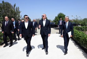   El Presidente Ilham Aliyev y el Presidente Sadyr Japarov asisten a la inauguración de la mezquita Juma en Aghdam  