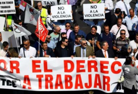 Conductores de Uber y Cabify protestan en Madrid