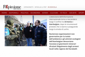  Un periódico italiano cubre la acción de los activistas ambientales azerbaiyanos  