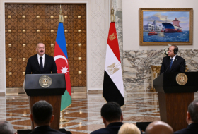 Los presidentes de Azerbaiyán y Egipto hicieron declaraciones a la prensa