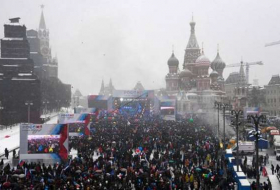 Más de 60.000 personas se congregan en el centro de Moscú para apoyar a los deportistas rusos
