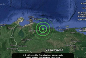 Registran un sismo de magnitud 4,7 en el norte de Venezuela