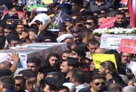 Iraníes participan en los funerales de los mártires de Ahvaz