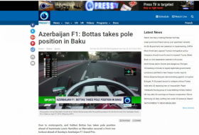   Prensa iraní emite programa de televisión sobre el Gran Premio de Fórmula 1 SOCAR Azerbaiyán  