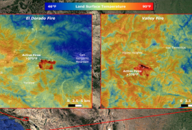 La NASA midió las temperaturas de los incendios forestales que azotan California