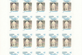 Sellos postales dedicados al centenario de Ahmadiyya Djabrayilov fueron emitidos en España