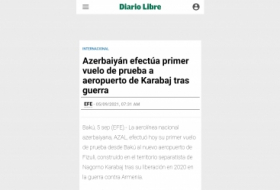 La prensa en español informa sobre el primer vuelo al aeropuerto de Karabaj