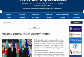  Los sitios web italianos cubrieron la visita de Ilham Aliyev a Bruselas 