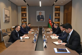 Ministro de Asuntos Exteriores de Azerbaiyán se reúne con el secretario general de TURKSOY
