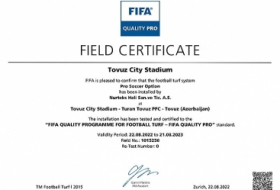 El césped artificial del estadio Tovuz de Azerbaiyán recibe el certificado de la FIFA