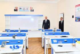   Presidente Aliyev conoció las condiciones creadas en la escuela secundaria nº 35  