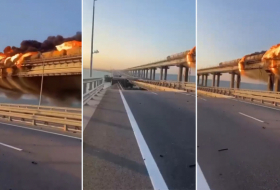   Se derrumban dos tramos de carretera tras el incendio en el puente de Crimea  