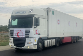   El convoy de ayuda humanitaria que se dirige a Khankendi en Azerbaiyán llega a Aghdam  