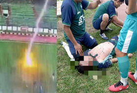 Futbolista muere en pleno partido tras ser alcanzado por un rayo en Indonesia   (VIDEO)  