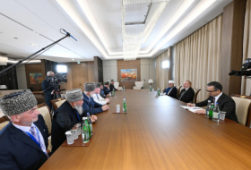  Presidente Ilham Aliyev recibe a una delegación de muftíes de la región del Cáucaso Norte 