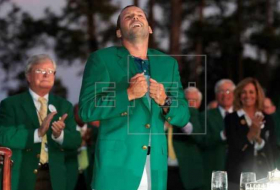El golfista Sergio García se hace grande en Augusta